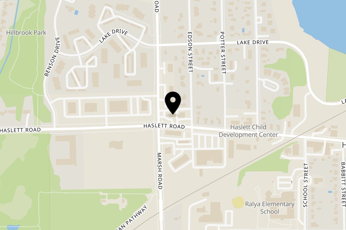 Map showing the location of El Oasis Haslett on 1620 Haslett Road in Haslett